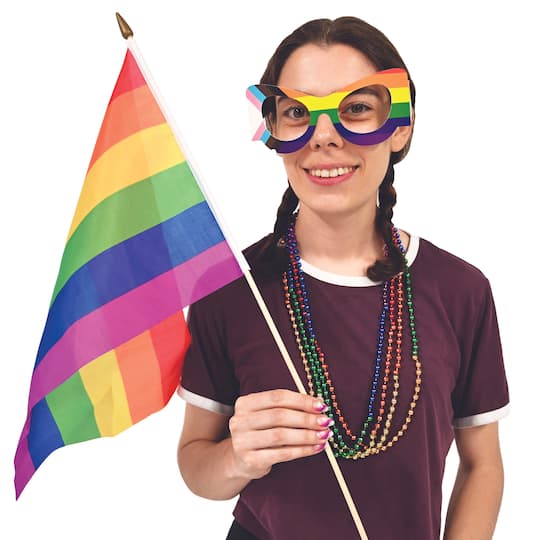 Beistle Cardstock Pride Flag Eyeglasses, 8ct.